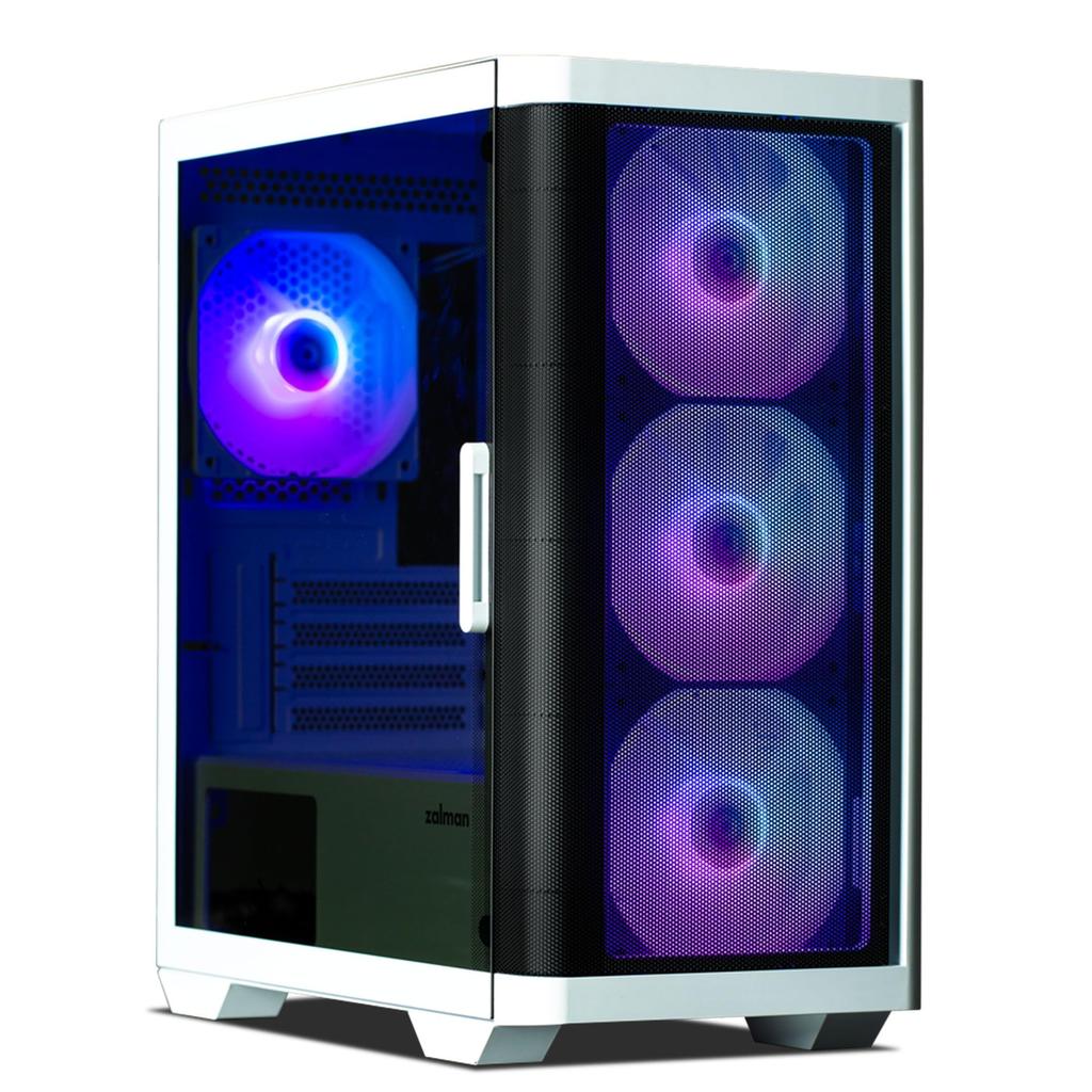 ZALMAN M4 WHITE 120 mm 4 ARGB-Controller installiert Mini-Tower-PC-Gehäuse CS8758 Lüfter/RGB Micro-ATX