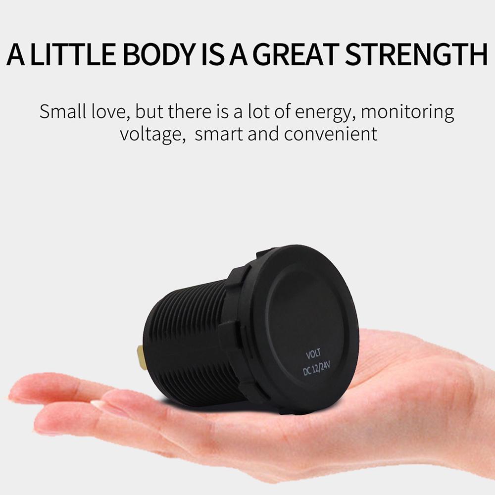 New 12 24V Color LED DC Digital Display Voltmeter with Low Pressure Buzzer Alarm Waterproof Tester Volt Gauge for Car