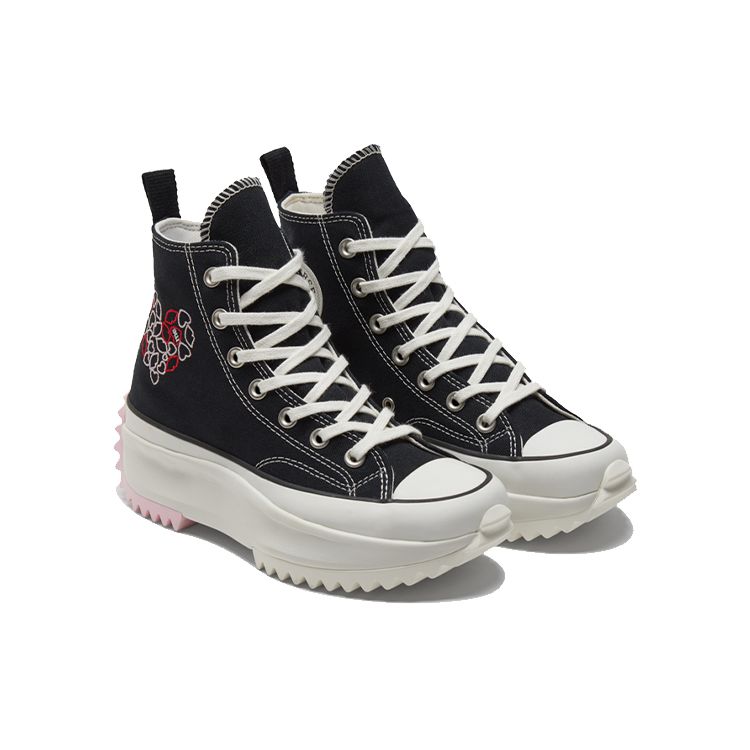 Converse Run Star Hike High Valentines With Love Unisex Sneakers Schwarz Pink Rot A01598C