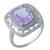 Bague en argent avec améthyste naturelle (1970010) 5,62 grammes. 925 échantillons 18 Taille