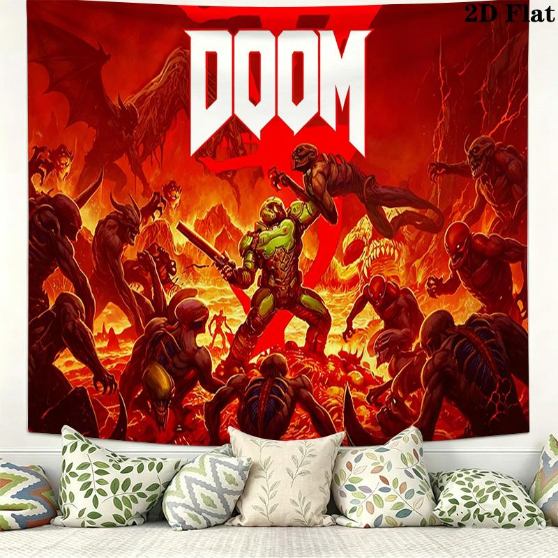 Ροκ Σταρ Doomguy Ταπετσαρία Τοίχου Αισθητική Κρεμαστό Τοίχου Υφασμάτινη Κουβέρτα Εκτύπωσης Διακοσμητικές Ταπετσαρίες για Υπνοδωμάτιο Σαλόνι Διακόσμηση Σπιτιού