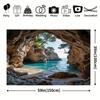 A Polyester Material Landscape Photo Background of Sea Erosion Caves  Suitable for Both Indoor and Outdoor Decoration