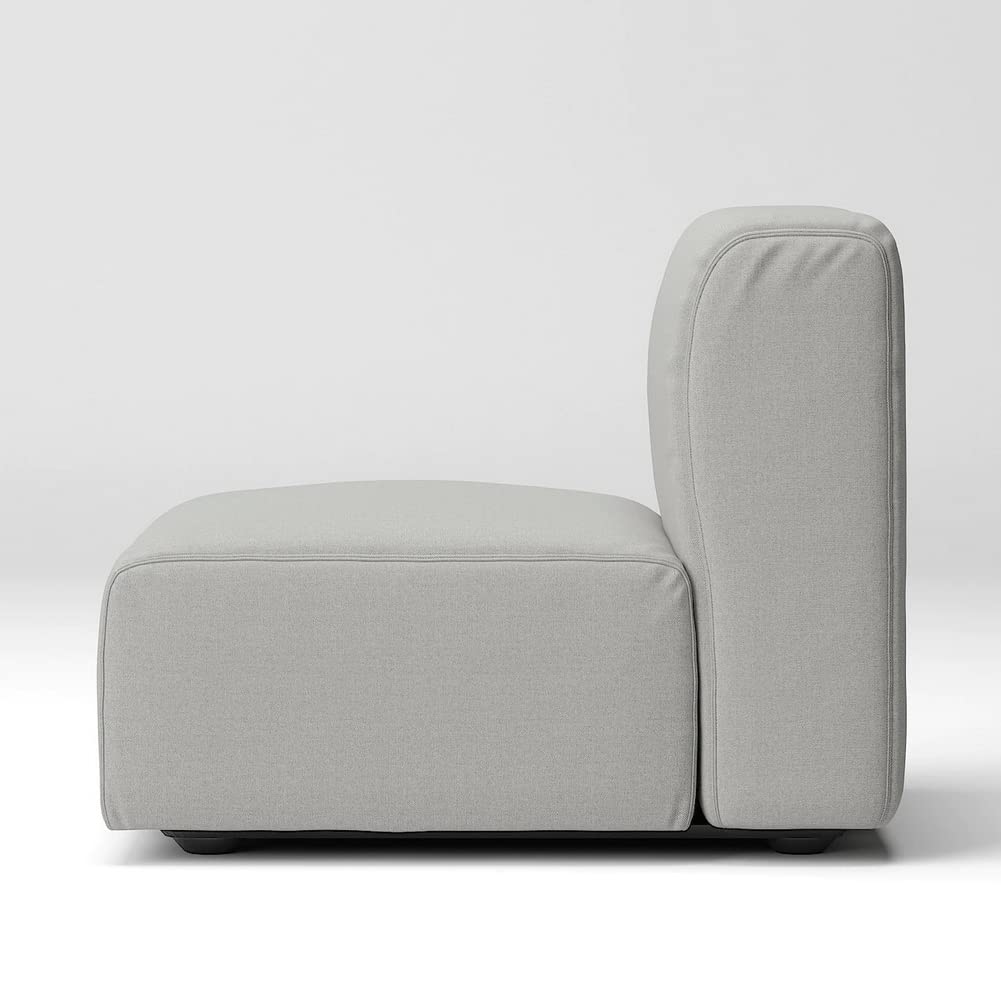 MUJI Light Gray Heather Cotton Canvas Cover for Armless Unit Sofas, Small, 44616604