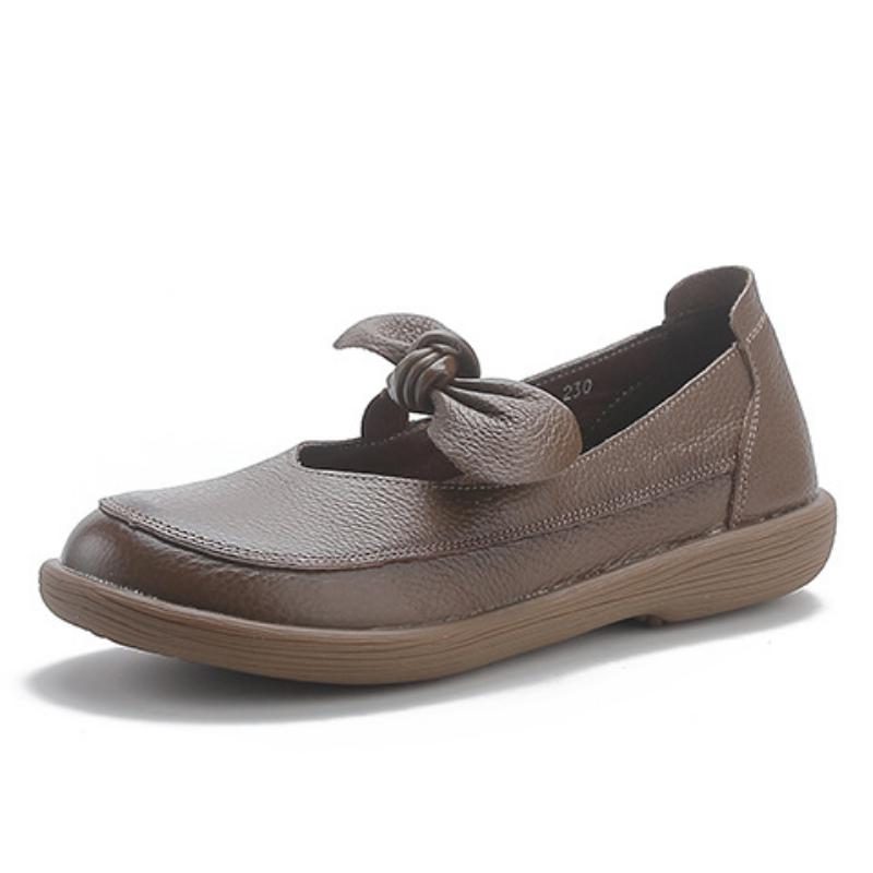 Retro Leather Shoes, Genuine Leather Thick-soled Mary Jane Shoes, Women's Soft-soled Single Shoes, Lazy Shoes, Comfortable and Versatile Shoes