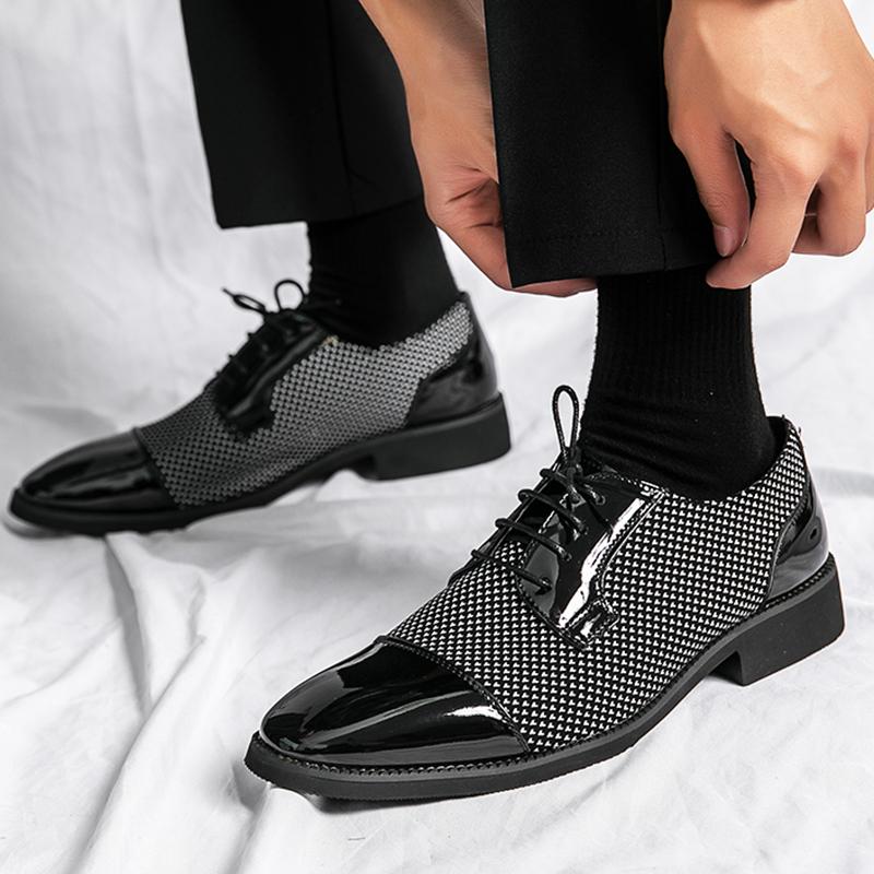 Designer Gentleman Mixed Patchwork Leather Oxford Shoes For Men Moccasins Wedding Prom Homecoming Party Footwear Zapatos Hombre