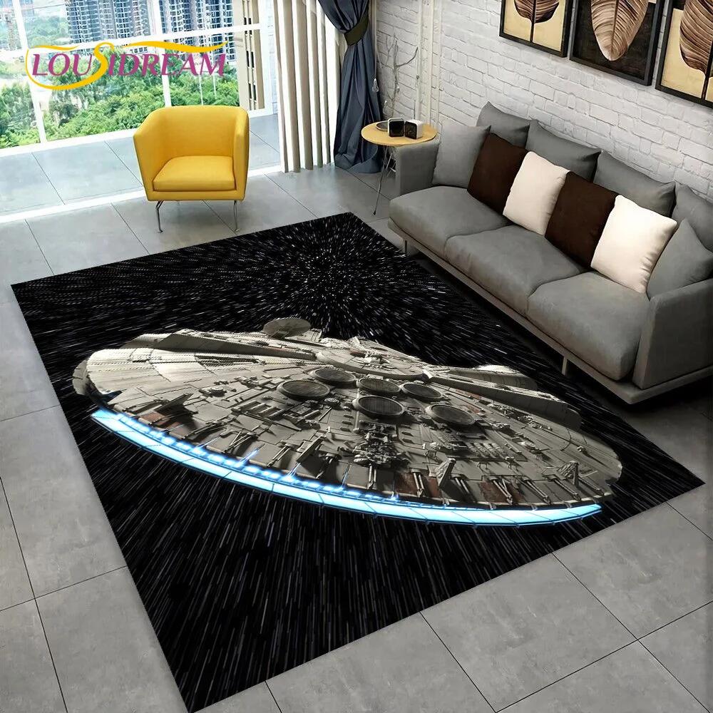3D Spaceship Spacecraft UFO Cartoon Carpet Rug for Home Living Room Bedroom Sofa Doormat Decor,kids Area Rug Non-slip Floor Mat