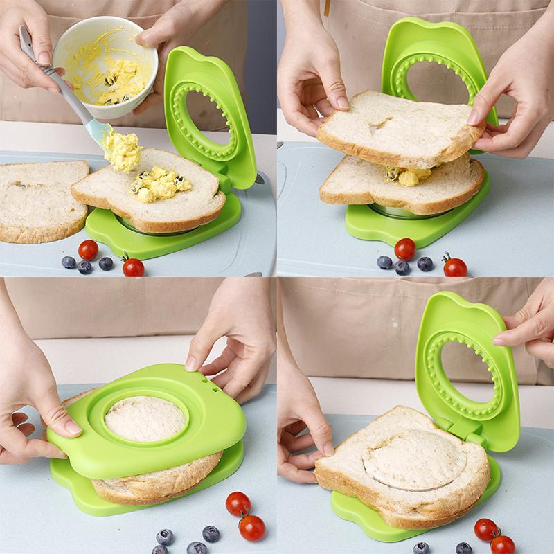 Easy Sandwich Sealer -Round Sandwich Cutter Sealer For Kids Lunch Boxes 2-in-1 Sandwich Maker Ideas For School Lunches Bento