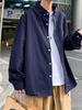 Japanese CityBoy Solid Color Layered Lapel Long-Sleeve Summer Men's Shirt Jacket