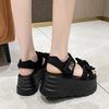 Fashion 8CM Women 2025 Leisure Chunky Platform Sandals Peep Toe High Heels Gladiator Goth Slippers Woman Heels Trendy Summer Beach Shoes