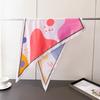 Geometric Color Matching Triangle Scarf Simulation Silk Printing Sunscreen Shawl Waist Scarf Silk Scarf Scarf Headscarf Women