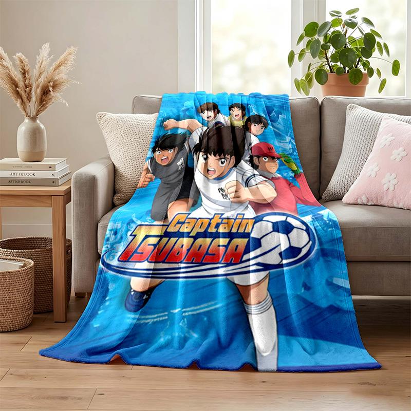 CAPTAIN TSUBASA Decke Flanelldecke Weiche Gemütliche Plüschdecke für Sofa Bett Leichte Heimdekoration