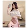 Round Neck Solid Color Chiffon Shirt Summer New Three-quarter Sleeve Loose Top for Women