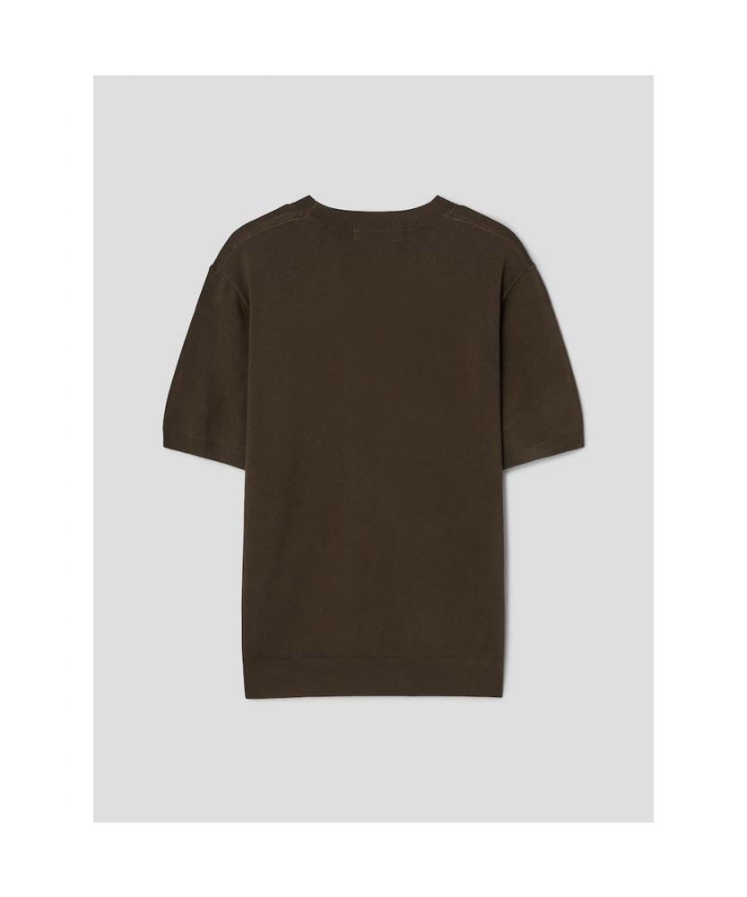 8seconds Formal Round Neck Short Sleeve Knit Khaki