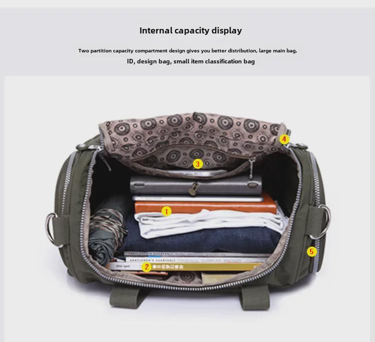 Premium Nylon Travel Bag - Lightweight, Large Capacity, Durable, Dual-Purpose Single-Shoulder Design