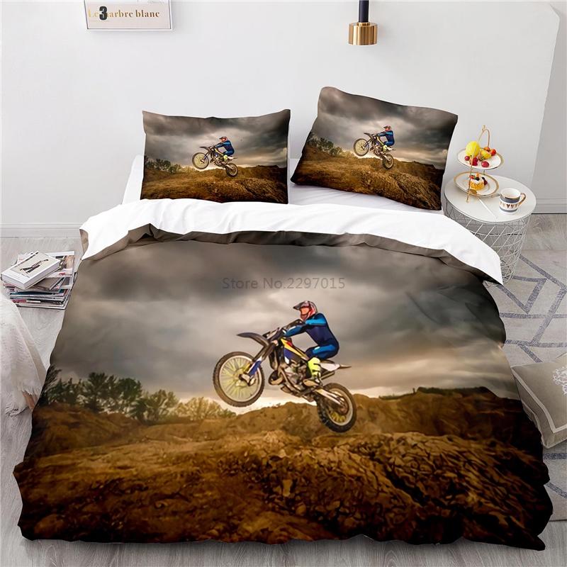 Classic Off-road Motorcycle Bedding Sets Bedclothes Bed Linen 3d Printed Duvet Cover Pillowcase Single Double Queen King Size