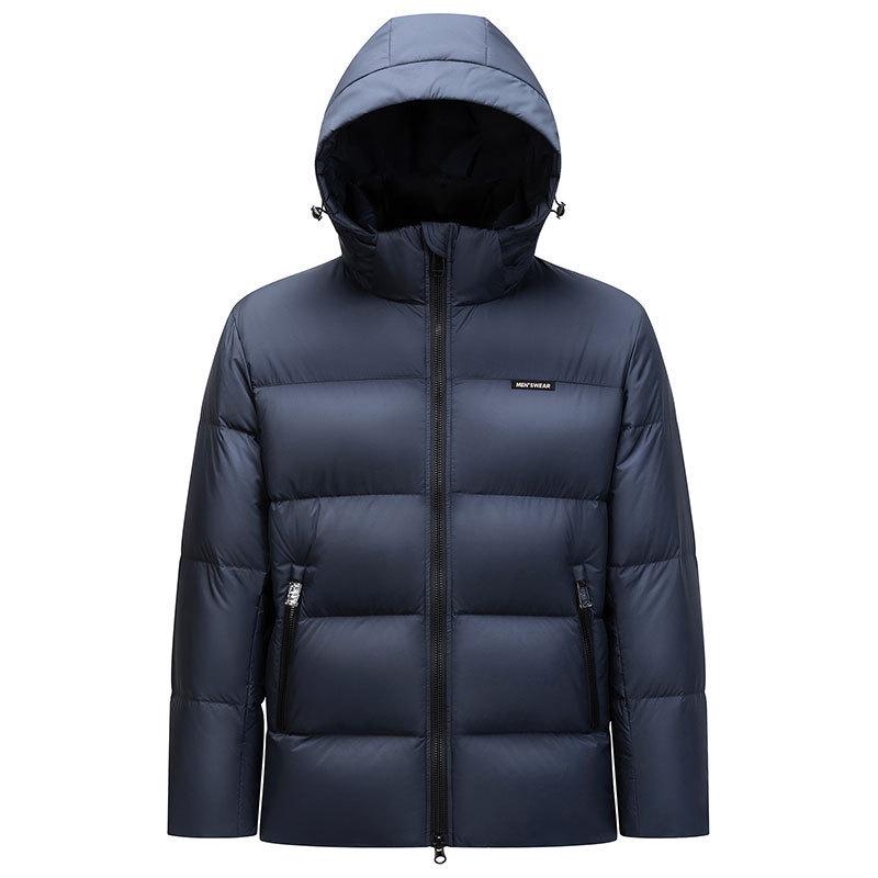 Men's 2025 Winter Goose Down Puffer Jacket - Casual Loose Fit, Cold Protection, Plus Size, Dad's Style