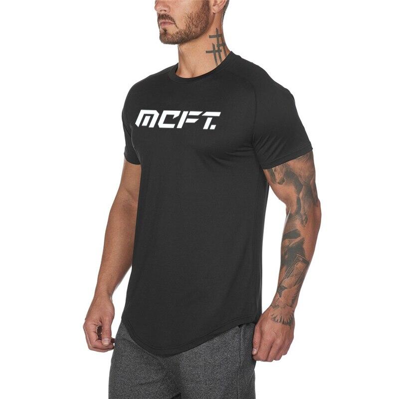 Muscleguys - Tricou de fitness pentru bărbați, sport, casual, respirabil, cu mânecă scurtă, cu decolteu în formă de O