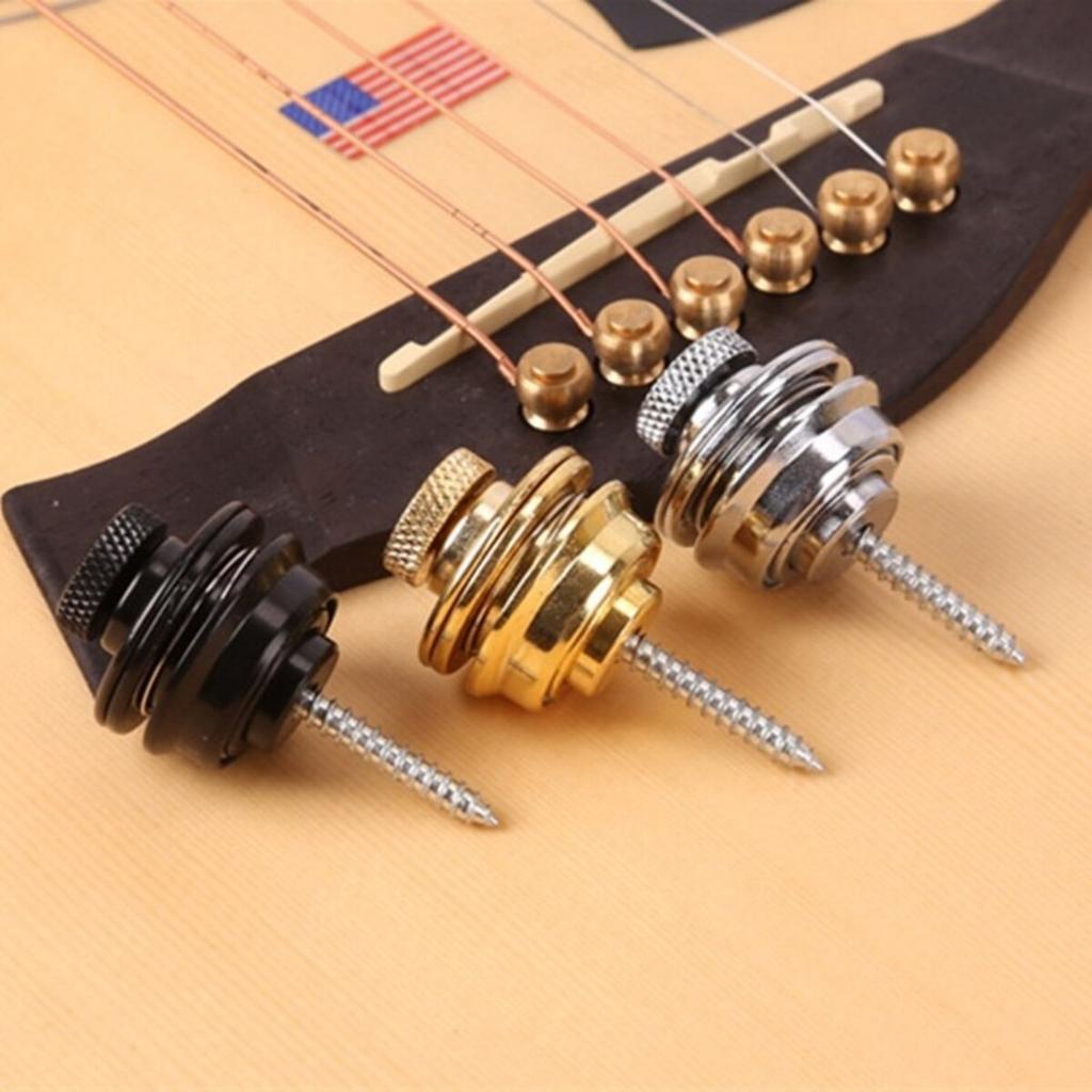 Blocca Cinturino per Chitarra 1\2\4 Pezzi Bottone Metallico Robusto Blocco di Sicurezza per Chitarra Elettrica Acustica Basso Ukulele