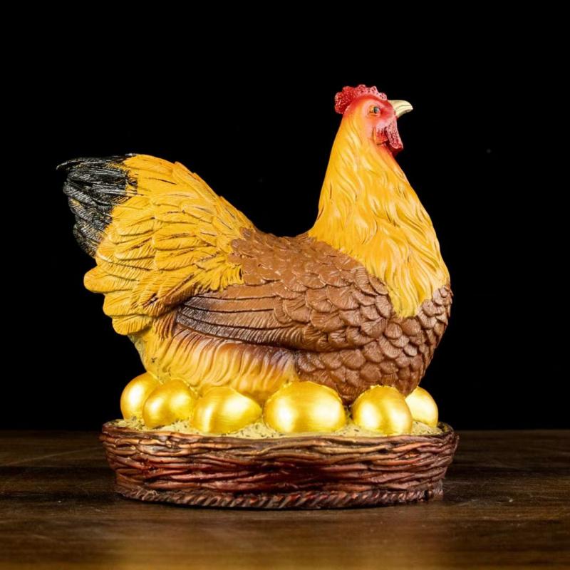 Color Round Base Hen Copper Chicken Ornament Zodiac Rooster Home Entrance Decoration Company Crafts