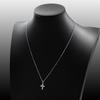 OEVAS 100% 925 Sterling Silber Echter 0,1 Karat 3mm Moissanit Kreuz Anhänger Halskette für Damen Funkelnder Party Feiner Schmuck Geschenke