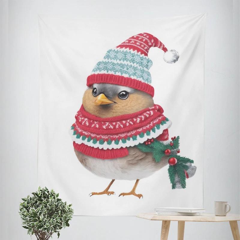 New Year Christmas Gnome Dwarf Pattern Living Room Bedroom Decorative Tapestry