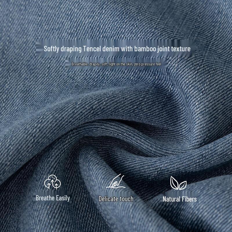 Jeans da Donna IHIMI in Lyocell Lavato a Vita Alta a Gamba Larga