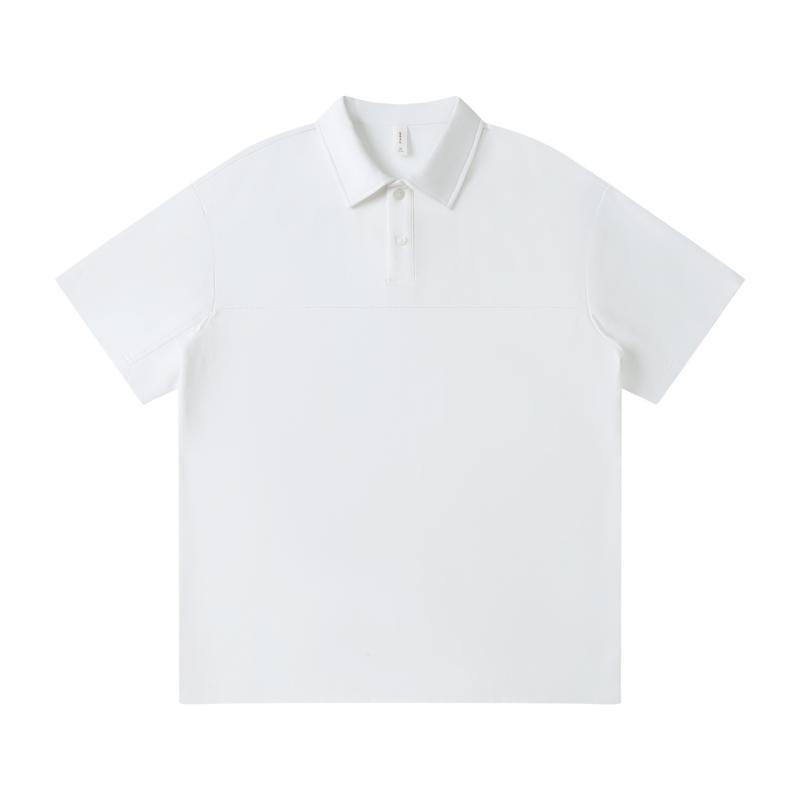 

220g Light Cotton Lapel Work Polo with Custom Logo and Embroidery Short Sleeve T-shirt. L: Height 165-170cm, Weight 115-130kg білий
