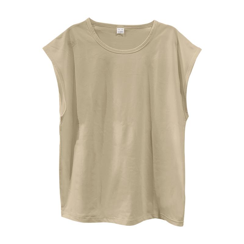 2025 Men's Summer New Sleeveless T-shirt for Youth Loose Solid Color Thin Vest