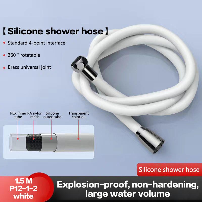 Shower Hose Stainless Steel Silicone Shower Hose Bathroom Water Heater Accessories Extended Universal Shower Nozzle