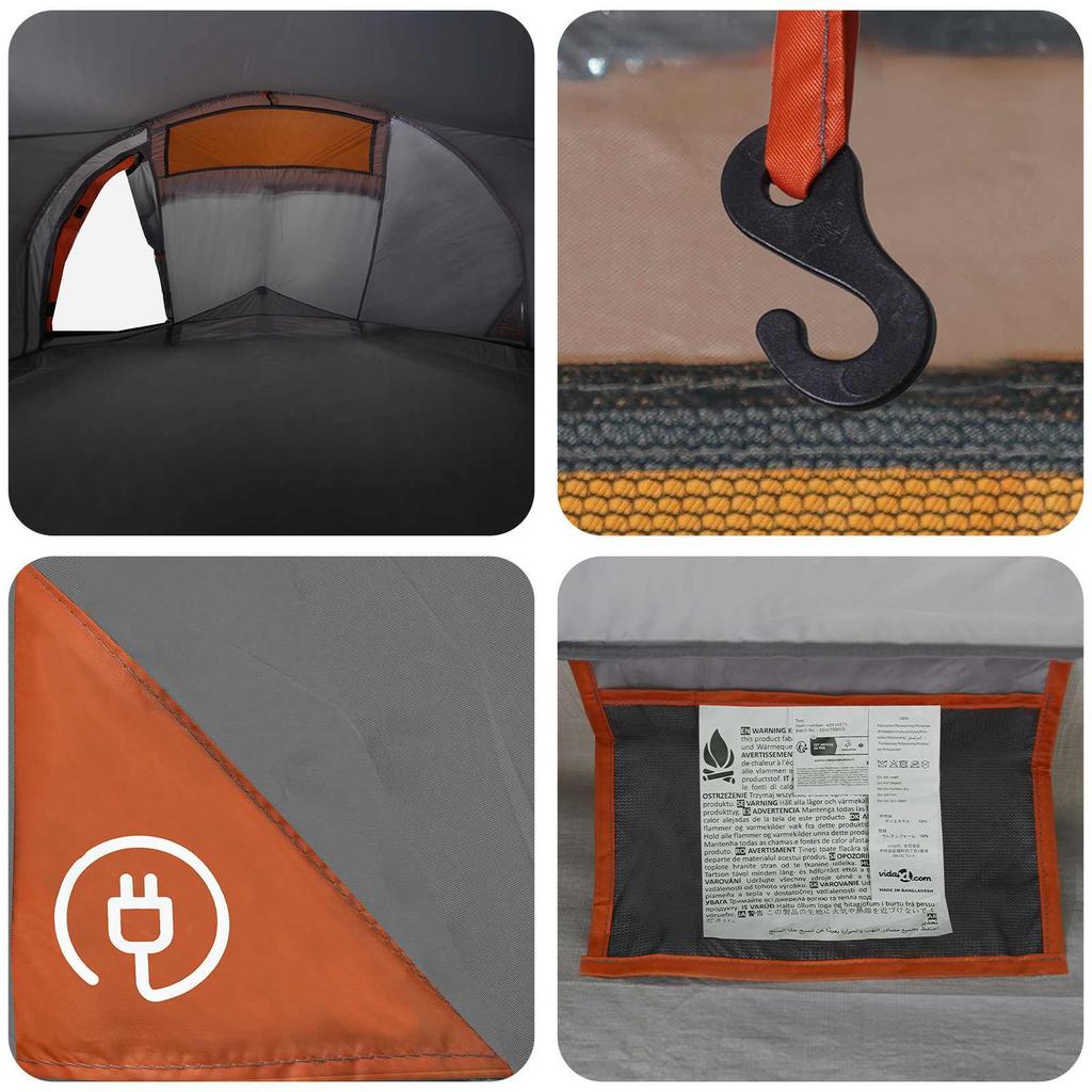 Trekking Tent Gray and Orange 2 Person