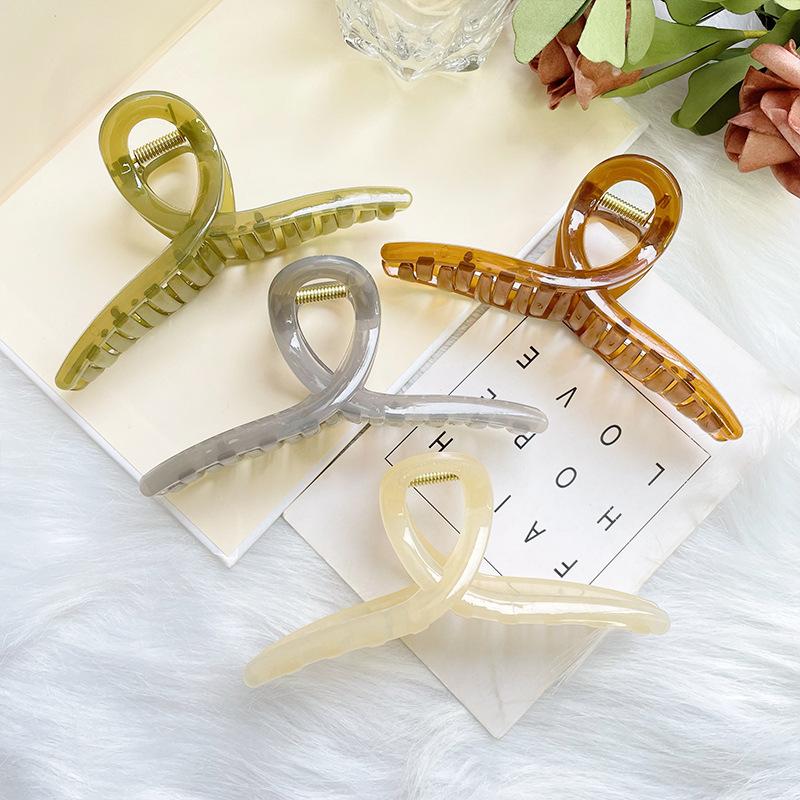 New Korean Style Ins Same Shark Clip for Thick Hair, Back of Head Hair Volume, Hair Bun Claw Clip, Washable Cross Clip, Hair Accessories