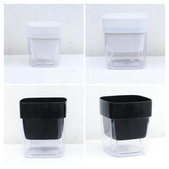 Savaime laistantis gėlių vazonas su medvilnės virvele, matomu vandens lygio langeliu, apatinio laistymo vazonas, automatinio laistymo vazonas