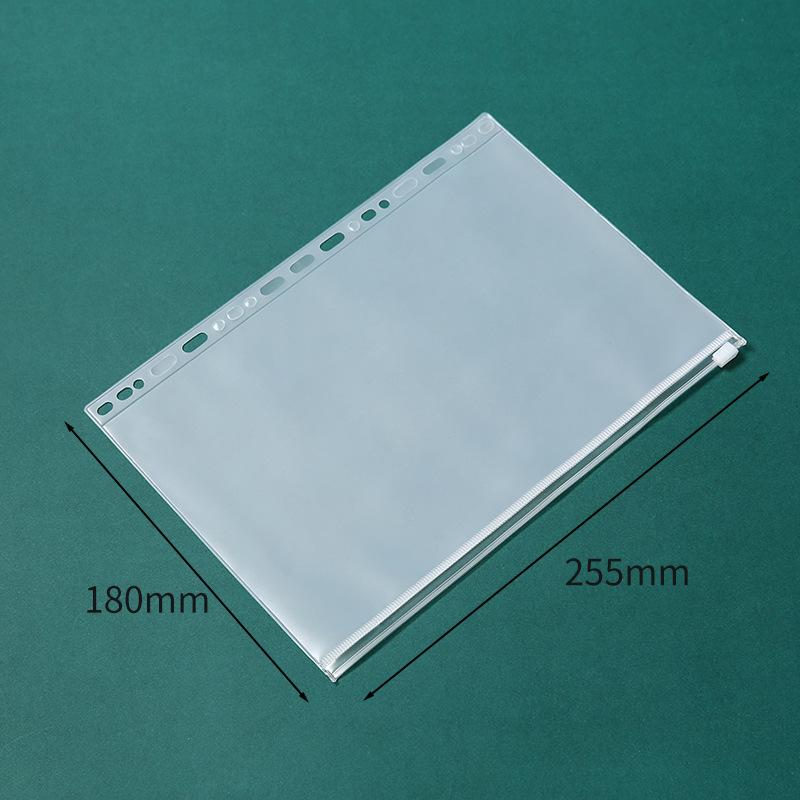 A5A6A7B5A4 Book 6 Hole Loose-Leaf Notebook Zipper Bag Bill Handbook Pvc Storage Bag Clip Chain Pencil Bag