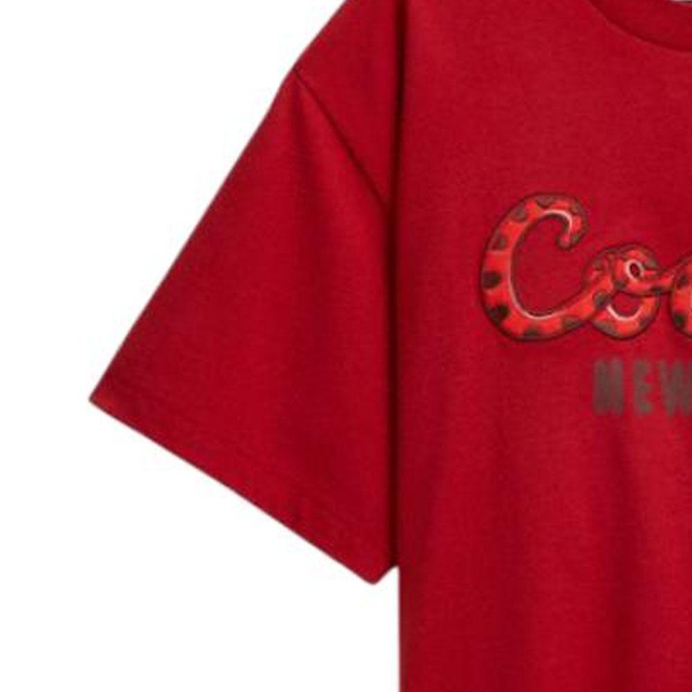 Coach Solid Color Short Sleeve Round Neck T-Shirt Women tops Red CX311-RED