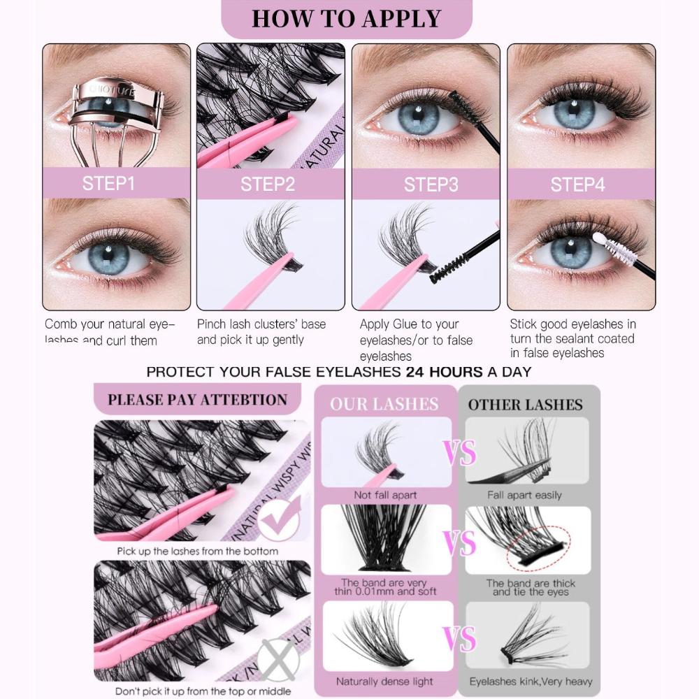 280Clusters Volume Dense Lash Clusters Wispy Eyelash Extension False Eyelash Clusters  Makeup