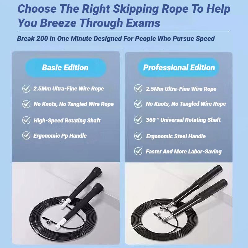 Aluminiumgriff Drahtseil Seilspringen Hohe Geschwindigkeit Verstellbar Stahlkugellager für Sport Fitness