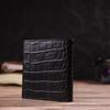 Small Leather Wallet for Men with Crocodile Effect CANPELLINI 21738 Black
