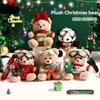 Cute Christmas Plush Bear Pendant Snowman Panda Stuffed Toys Bag Pendant Sweater Creative Car Key Ring Gifts
