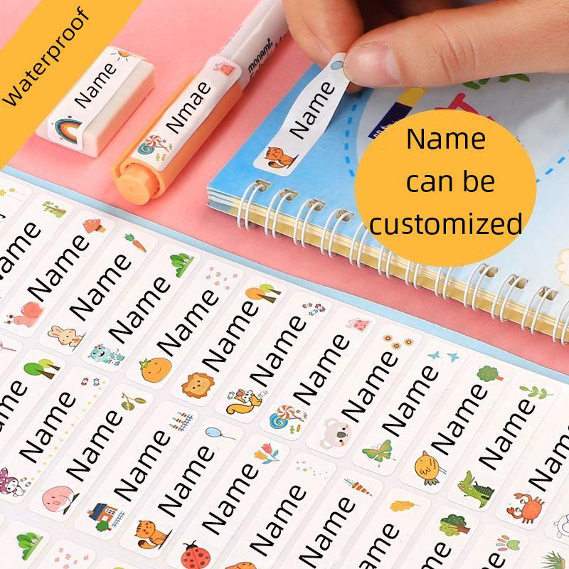 Personalized Waterproof Animal Stickers for Kids - Custom Name Labels School Supplies, Durable Party Favors & Gifts