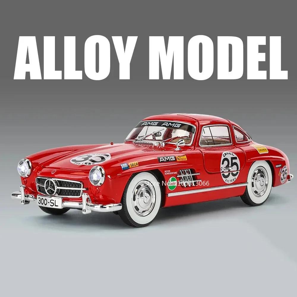 1:24 Alloy Diecast 300SL Cars Models Toys 4 Doors Opened Vintage Car Wheel Pull Back Vehicle Toy for Boys Adult Collection Gifts