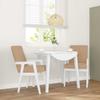 Dining Chairs with Cushions 2 pcs White Solid Rubberwood