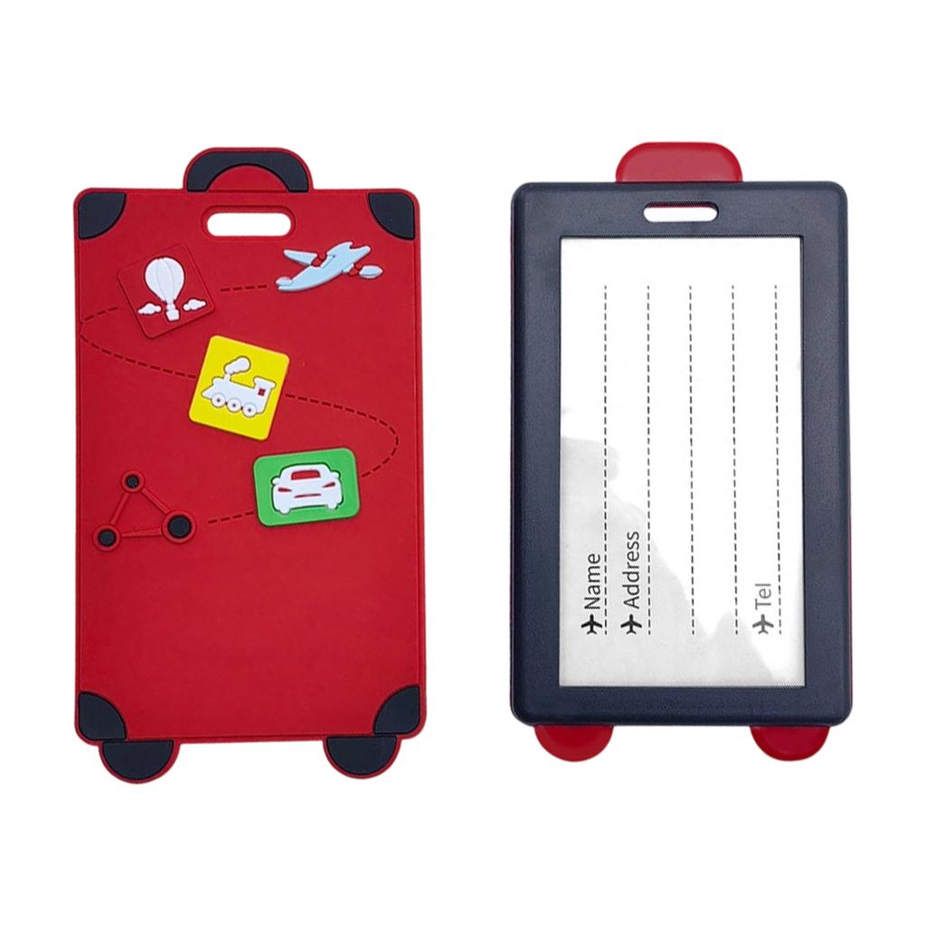 Soft Silicone Luggage Tag Durable Suitcase ID Tag with Clear Address Window and Secure Attachment for Travel Bags and Suitcases