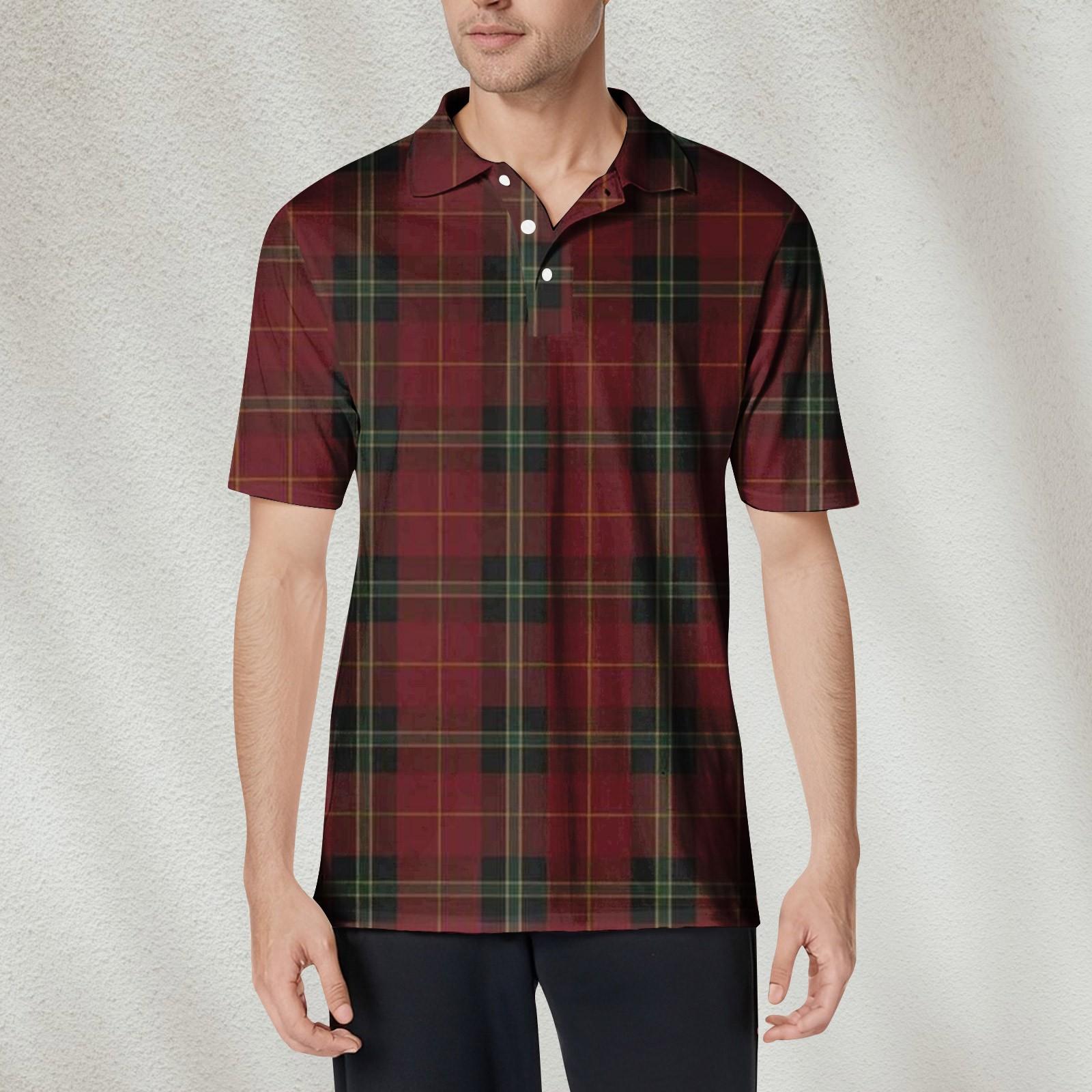 

Мужская рубашка с коротким рукавом и полосатым принтом из мягкого хлопкового воротника, влагоотводящая рубашка XL винный