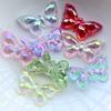 10 Stück 32 mm * 18 mm Mischkristall ab farbiger Schmetterling Acryl Flache Rückseite dekoratives Sammelalbum DIY Schmuck Handyhülle verzierter Schmetterling