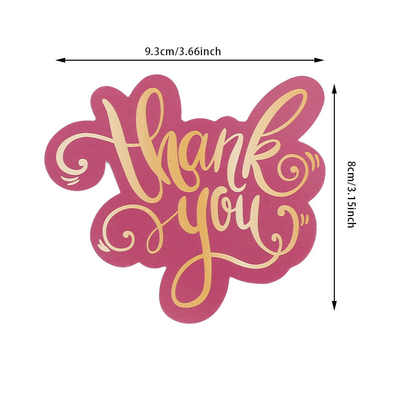 50-Pack Unique Minimalist Thank You Cards with Envelopes Creative Small Irregularly Shaped Cards for Clients Customers Employees