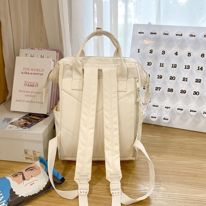 Solid Color Student School Bag Girls Backpack Student Travel Backpack