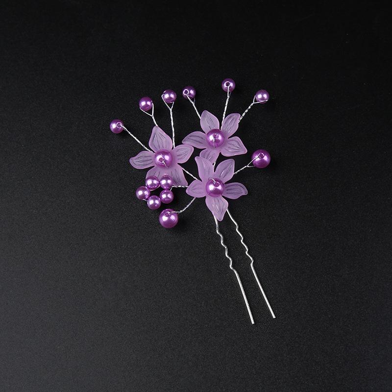 Korean Frosted Flower Pearl Hairpin & Comb Set for Brides