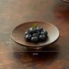 Wooden High Foot Tray Brass Base Fruit Tray Living Room Coffee Table Home Snack Dessert Cake Dish Dessert Candy Plate Home Decor