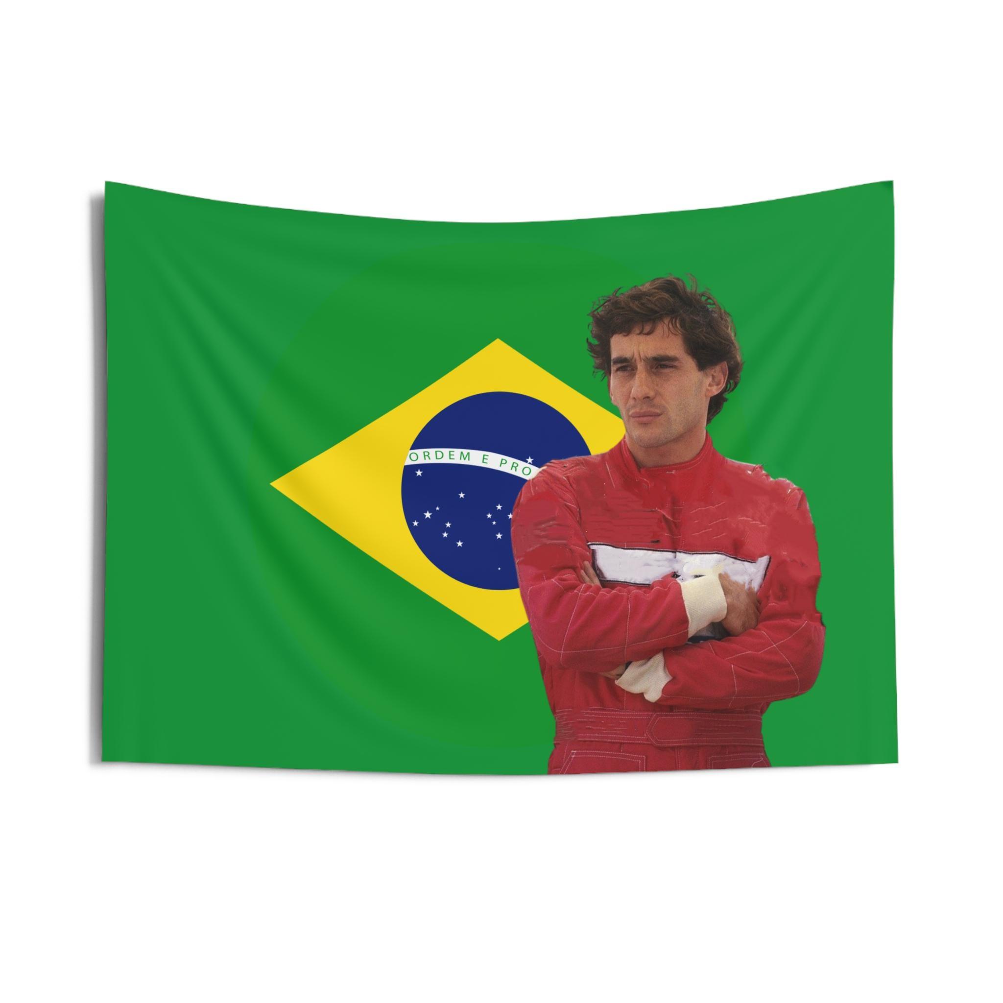 

Гобелен с флагом Айртона Сенны, настенный, декор для комнаты, декор для общежития, веранды, улицы, гобелен для спальни 29x37in