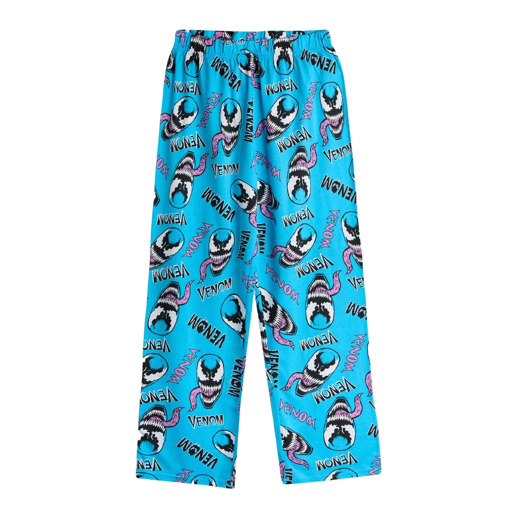 Venom Mens Approach With Caution Short-Sleeved Long Pyjama Set